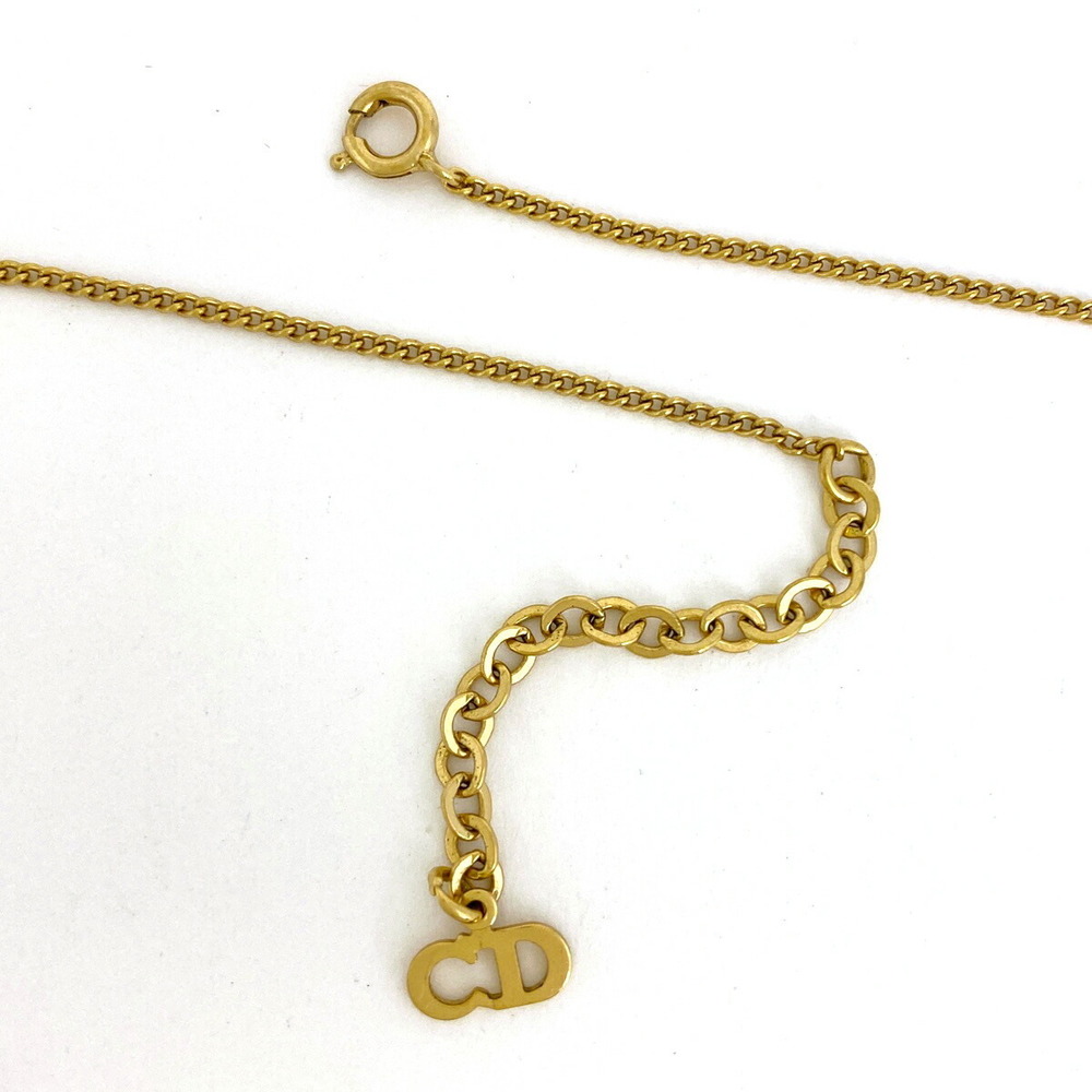 Christian Dior Logo Necklace CD Oval GP Gold - Picture 3 of 4